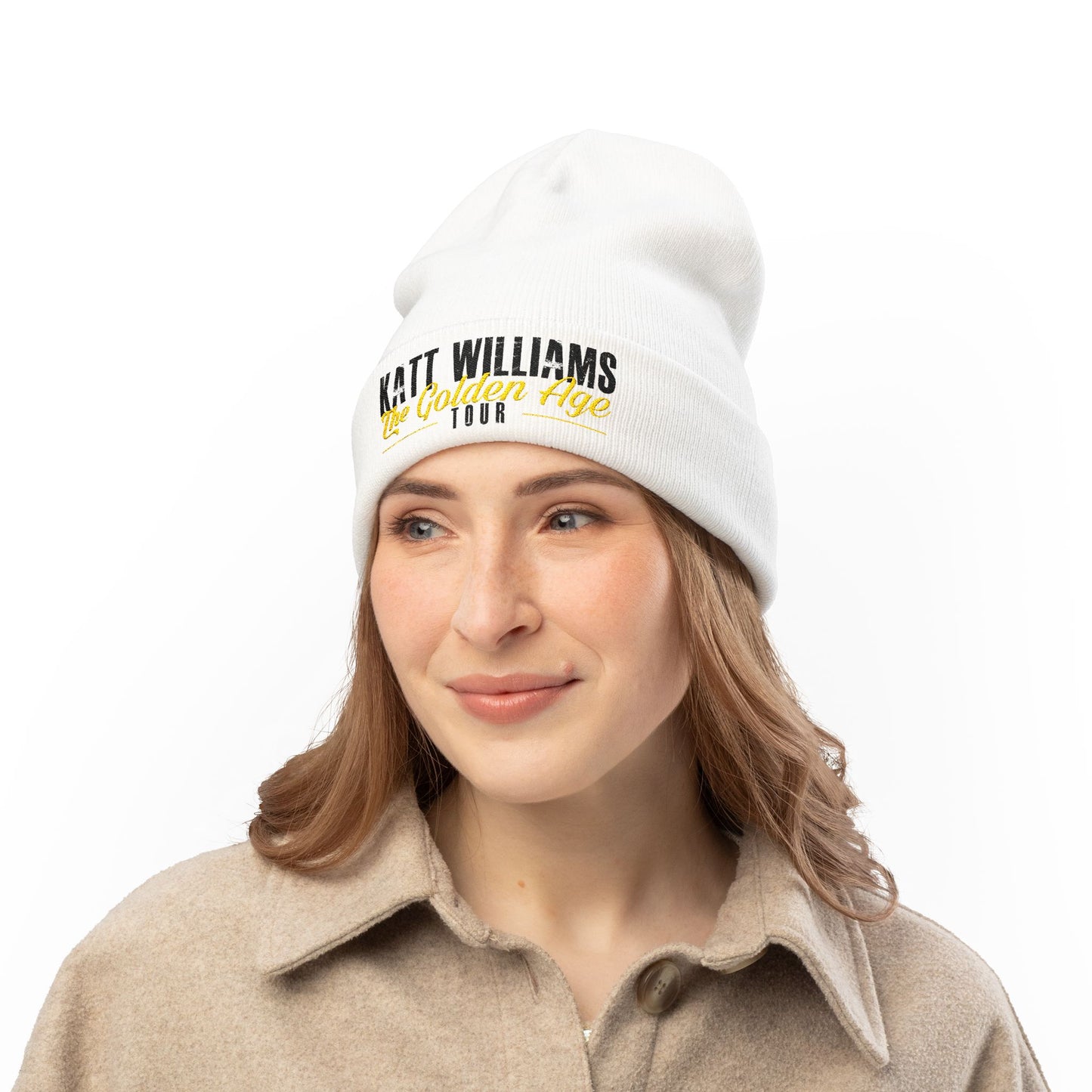 Katt Williams - "The Golden Age Tour" White Embroidered Knit Beanie