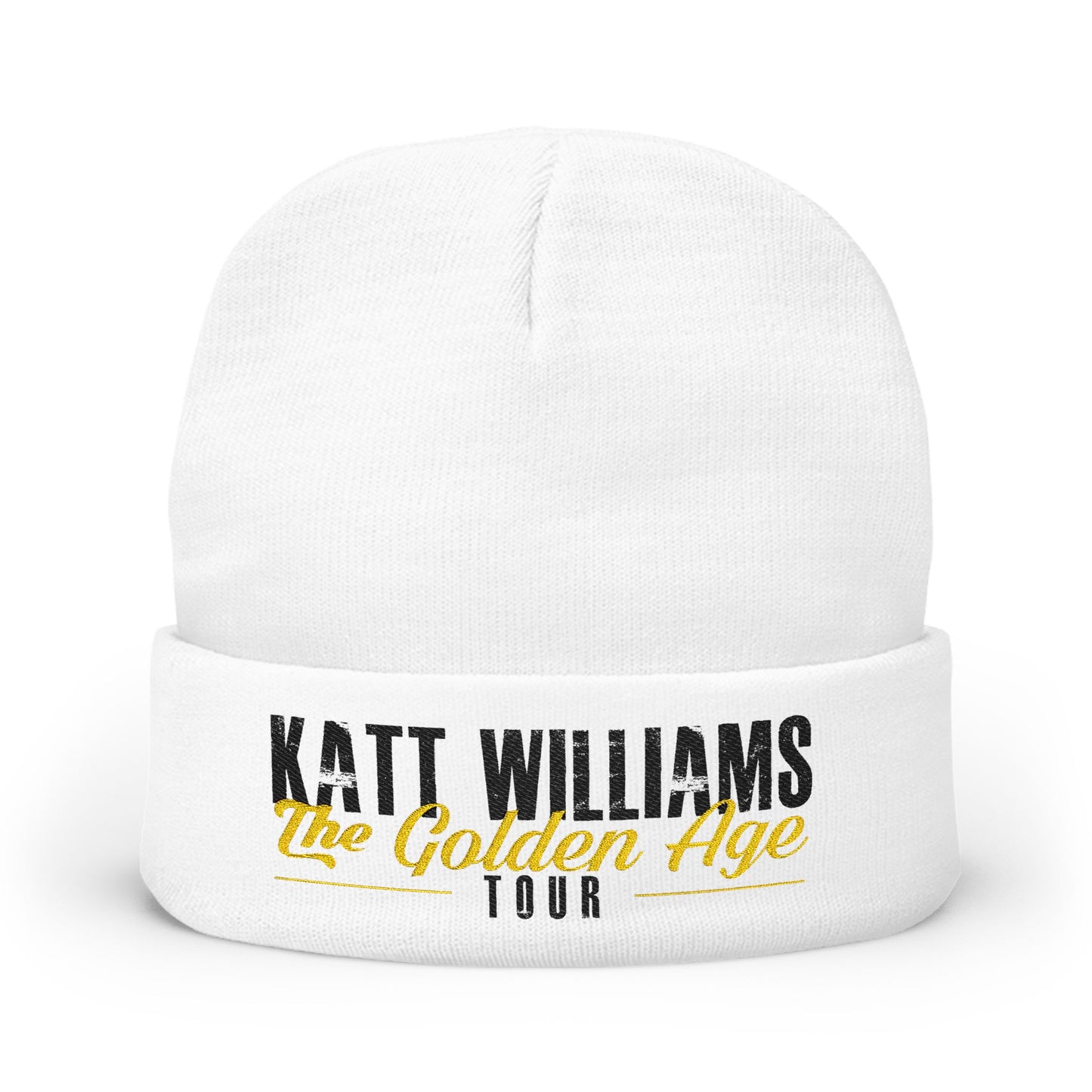 Katt Williams - "The Golden Age Tour" White Embroidered Knit Beanie